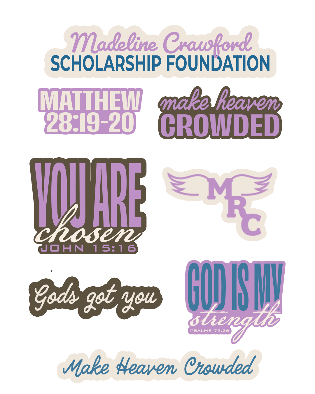 Madeline Crawford Scholarship Foundation Sticker Pack